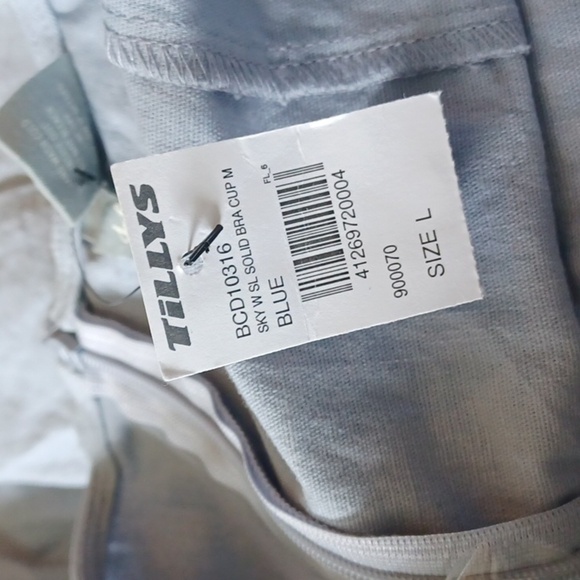 SKY AND SPARROW Solid Bra Cup Blue Mini Dress - Picture 4 of 6